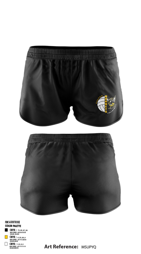 Womens Shorts, Fulton Hornets Volleyball, Women's Volleyball, Teamtime, Team time, sublimation, custom sports apparel, team uniforms, spirit wear, spiritwear, sports uniforms, custom shirts, team store, custom team store, fundraiser sports, apparel fundraiser