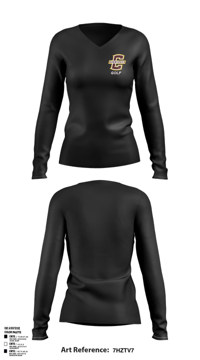 Joseph Case Golf 84034707 Women's Long Sleeve V-neck Shirt - 3