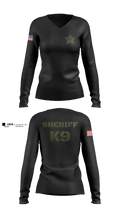 BCSO K9 UNIT 96561030 Women's Long Sleeve V-neck Shirt - 2