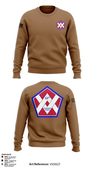 Crew Neck Sweatshirt, 55th Sustainment Brigade, , Teamtime, Team time, sublimation, custom sports apparel, team uniforms, spirit wear, spiritwear, sports uniforms, custom shirts, team store, custom team store, fundraiser sports, apparel fundraiser