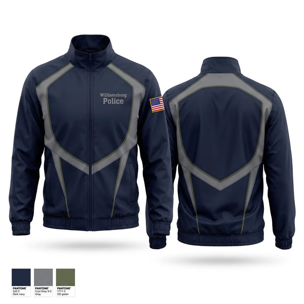 Windbreaker, Williamsburg Police, Police, Teamtime, Team time, sublimation, custom sports apparel, team uniforms, spirit wear, spiritwear, sports uniforms, custom shirts, team store, custom team store, fundraiser sports, apparel fundraiser