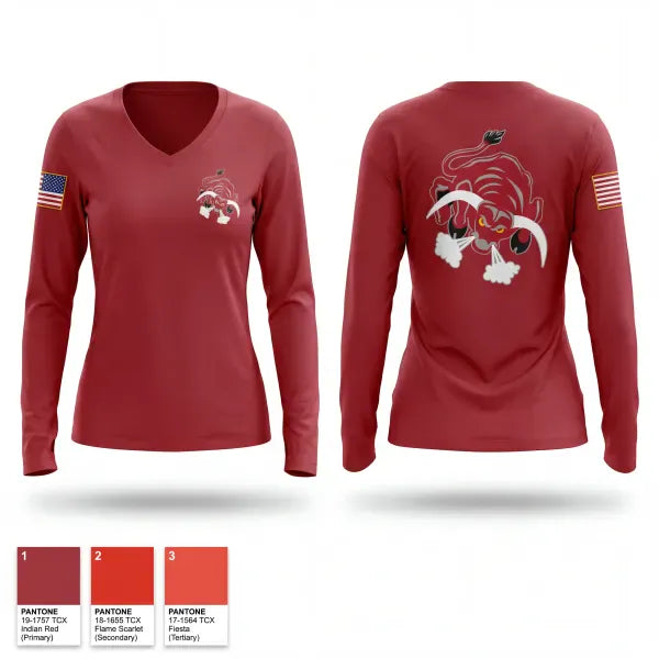 Womens Long Sleeve Vneck Shirt, 92 CES, Air Force, Teamtime, Team time, sublimation, custom sports apparel, team uniforms, spirit wear, spiritwear, sports uniforms, custom shirts, team store, custom team store, fundraiser sports, apparel fundraiser