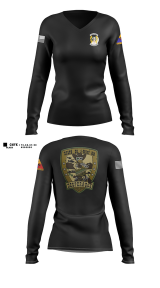 Womens Long Sleeve Vneck Shirt, D Co, 1-501st AB, Army, Teamtime, Team time, sublimation, custom sports apparel, team uniforms, spirit wear, spiritwear, sports uniforms, custom shirts, team store, custom team store, fundraiser sports, apparel fundraiser