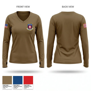 Womens Long Sleeve Vneck Shirt, Royal Lao Airborne Security Forces, Army, Teamtime, Team time, sublimation, custom sports apparel, team uniforms, spirit wear, spiritwear, sports uniforms, custom shirts, team store, custom team store, fundraiser sports, apparel fundraiser