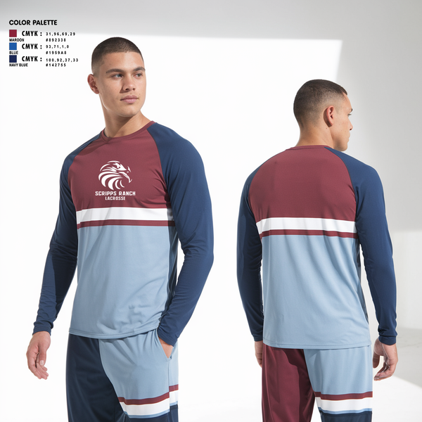 Long Sleeve Performance Shirt, Scripps Ranch Lacrosse, Men's Lacrosse, Teamtime, Team time, sublimation, custom sports apparel, team uniforms, spirit wear, spiritwear, sports uniforms, custom shirts, team store, custom team store, fundraiser sports, apparel fundraiser