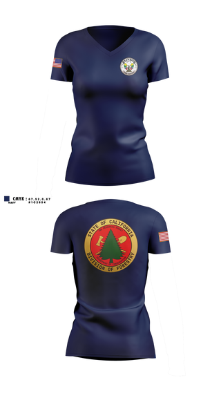 Womens Short Sleeve Vneck Shirt, CALFIRE Rainbow Fire Center, Fire Department, Teamtime, Team time, sublimation, custom sports apparel, team uniforms, spirit wear, spiritwear, sports uniforms, custom shirts, team store, custom team store, fundraiser sports, apparel fundraiser