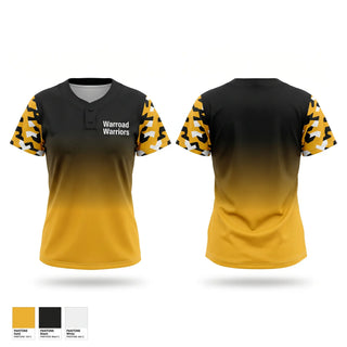 Two Button Softball Jersey, Warroad Warriors, Softball, Teamtime, Team time, sublimation, custom sports apparel, team uniforms, spirit wear, spiritwear, sports uniforms, custom shirts, team store, custom team store, fundraiser sports, apparel fundraiser