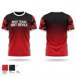 Soft Poly Tee Cotton Like Feel, West Texas Dirt Devils, Baseball, Teamtime, Team time, sublimation, custom sports apparel, team uniforms, spirit wear, spiritwear, sports uniforms, custom shirts, team store, custom team store, fundraiser sports, apparel fundraiser