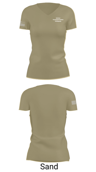 Womens Short Sleeve Vneck Shirt, 1241st Transportation Company, , Teamtime, Team time, sublimation, custom sports apparel, team uniforms, spirit wear, spiritwear, sports uniforms, custom shirts, team store, custom team store, fundraiser sports, apparel fundraiser