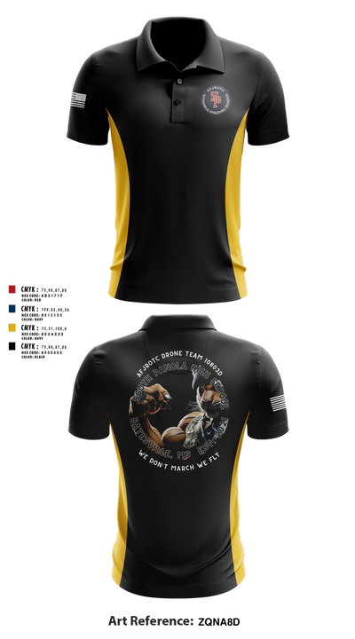 AFJROTC MS-081 DRONE TEAM 88778530 Short Sleeve Performance Polo - 225