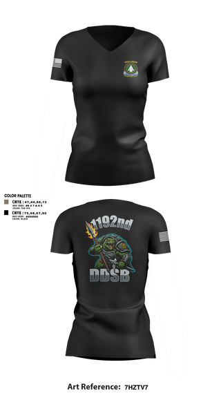 Womens Short Sleeve Vneck Shirt, 1192nd DDSB, Army, Teamtime, Team time, sublimation, custom sports apparel, team uniforms, spirit wear, spiritwear, sports uniforms, custom shirts, team store, custom team store, fundraiser sports, apparel fundraiser