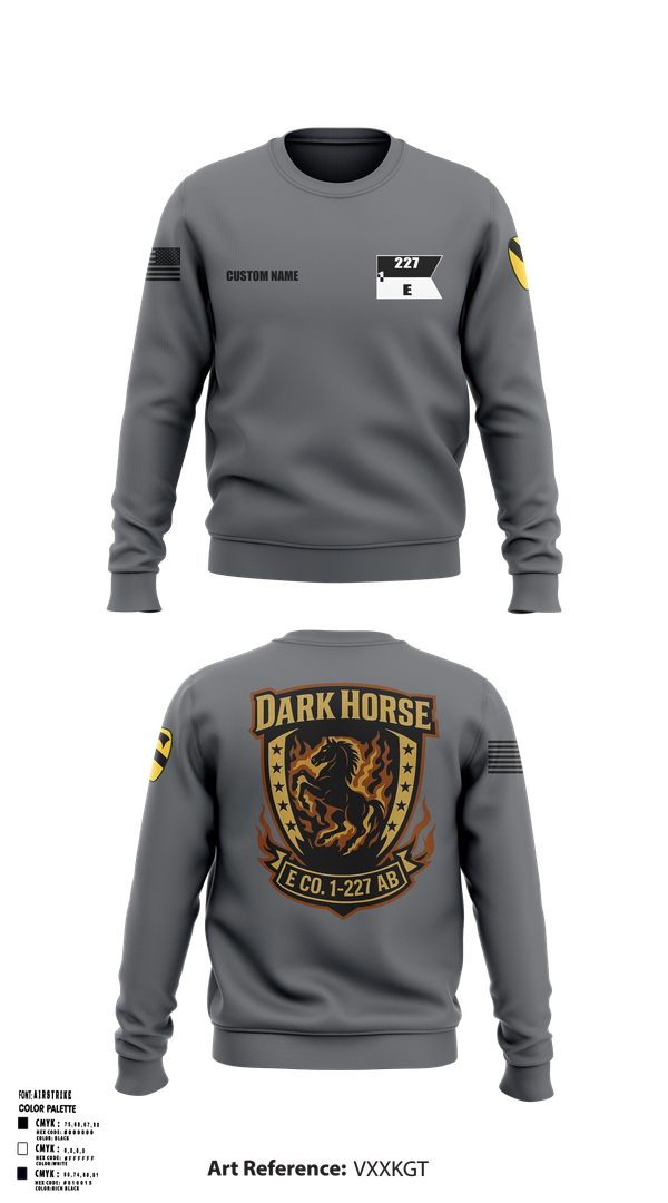 Crew Neck Sweatshirt, Echo Company, 1-227 AB, 1ACB, 1CD, , Teamtime, Team time, sublimation, custom sports apparel, team uniforms, spirit wear, spiritwear, sports uniforms, custom shirts, team store, custom team store, fundraiser sports, apparel fundraiser