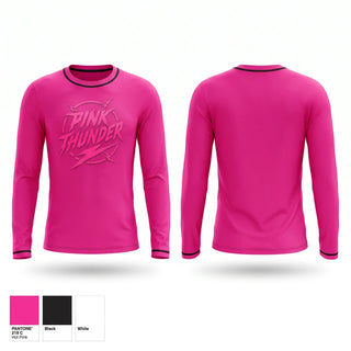 Long Sleeve Performance Shirt, Pink Thunder, Softball, Teamtime, Team time, sublimation, custom sports apparel, team uniforms, spirit wear, spiritwear, sports uniforms, custom shirts, team store, custom team store, fundraiser sports, apparel fundraiser