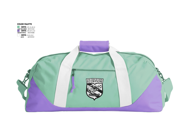 Duffle Bag, San Carlos Park Scorpion SC, Women's Soccer, Teamtime, Team time, sublimation, custom sports apparel, team uniforms, spirit wear, spiritwear, sports uniforms, custom shirts, team store, custom team store, fundraiser sports, apparel fundraiser
