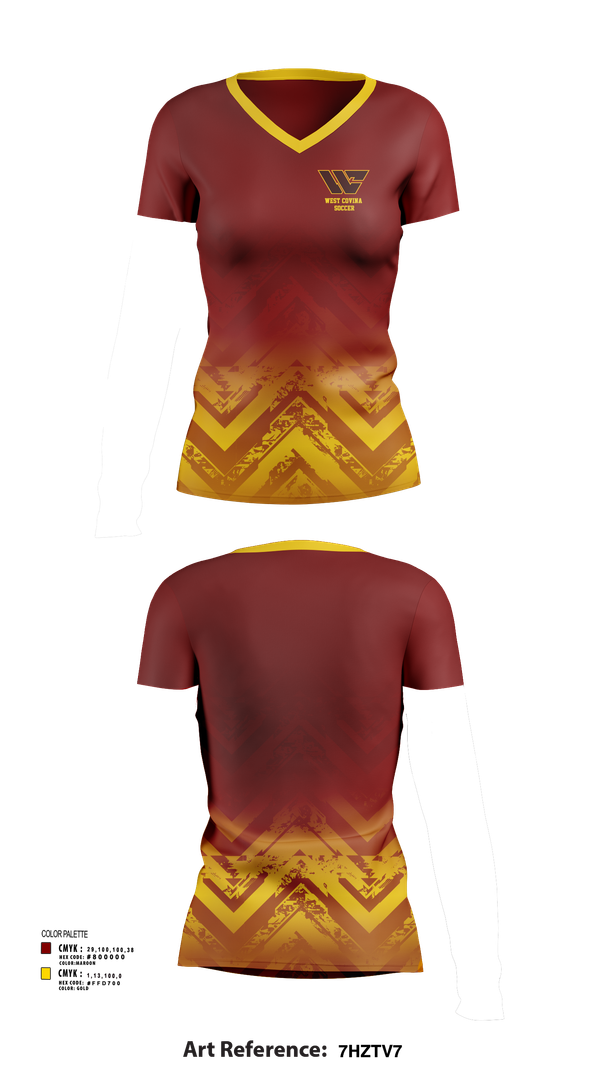 Womens Short Sleeve Vneck Shirt, West Covina Soccer, Women's Soccer, Teamtime, Team time, sublimation, custom sports apparel, team uniforms, spirit wear, spiritwear, sports uniforms, custom shirts, team store, custom team store, fundraiser sports, apparel fundraiser