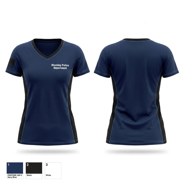 Womens Short Sleeve Vneck Shirt, Hinckley Police Department, Police, Teamtime, Team time, sublimation, custom sports apparel, team uniforms, spirit wear, spiritwear, sports uniforms, custom shirts, team store, custom team store, fundraiser sports, apparel fundraiser
