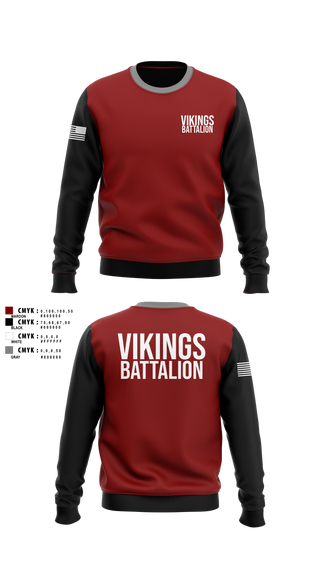 Crew Neck Sweatshirt, Viking battalion, Army, Teamtime, Team time, sublimation, custom sports apparel, team uniforms, spirit wear, spiritwear, sports uniforms, custom shirts, team store, custom team store, fundraiser sports, apparel fundraiser