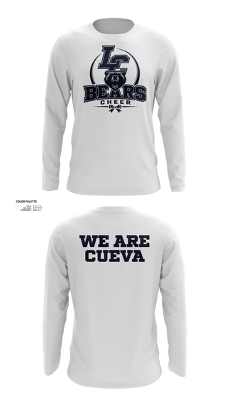 Long Sleeve Performance Shirt, La Cueva Bears, Cheer, Teamtime, Team time, sublimation, custom sports apparel, team uniforms, spirit wear, spiritwear, sports uniforms, custom shirts, team store, custom team store, fundraiser sports, apparel fundraiser
