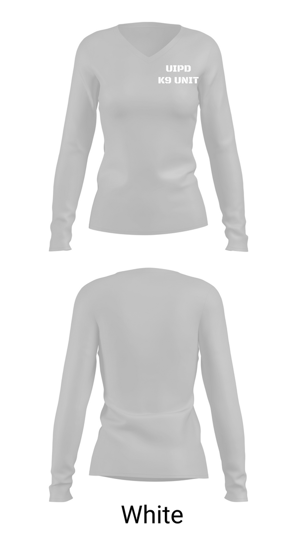Womens Long Sleeve Vneck Shirt, UIPD K9 UNIT, Police, Teamtime, Team time, sublimation, custom sports apparel, team uniforms, spirit wear, spiritwear, sports uniforms, custom shirts, team store, custom team store, fundraiser sports, apparel fundraiser