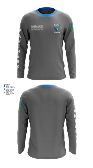 Long Sleeve Performance Shirt, Kansas City Missouri Police Athletic League Panthers (Soccer), Spirit Store, Teamtime, Team time, sublimation, custom sports apparel, team uniforms, spirit wear, spiritwear, sports uniforms, custom shirts, team store, custom team store, fundraiser sports, apparel fundraiser