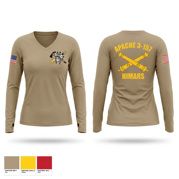 Womens Long Sleeve Vneck Shirt, A 3-157, Army, Teamtime, Team time, sublimation, custom sports apparel, team uniforms, spirit wear, spiritwear, sports uniforms, custom shirts, team store, custom team store, fundraiser sports, apparel fundraiser