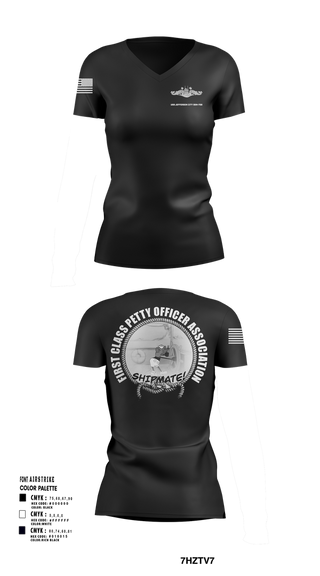 Womens Short Sleeve Vneck Shirt, USS Jefferson City FCPOA, Navy, Teamtime, Team time, sublimation, custom sports apparel, team uniforms, spirit wear, spiritwear, sports uniforms, custom shirts, team store, custom team store, fundraiser sports, apparel fundraiser