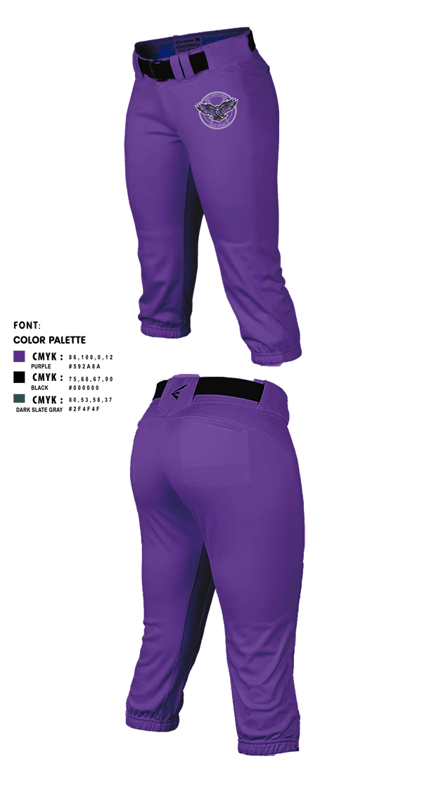 Softball Pants, Wake County Crows, Softball, Teamtime, Team time, sublimation, custom sports apparel, team uniforms, spirit wear, spiritwear, sports uniforms, custom shirts, team store, custom team store, fundraiser sports, apparel fundraiser