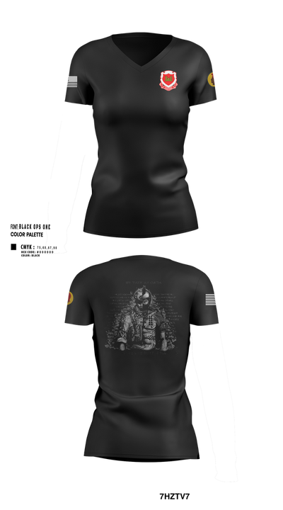 230th Engineering Vertical Construction Company 46652085 Women's Short Sleeve V-neck Shirt - 100