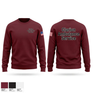 Crew Neck Sweatshirt, Clarion Ambulance Service, EMS/EMT, Teamtime, Team time, sublimation, custom sports apparel, team uniforms, spirit wear, spiritwear, sports uniforms, custom shirts, team store, custom team store, fundraiser sports, apparel fundraiser