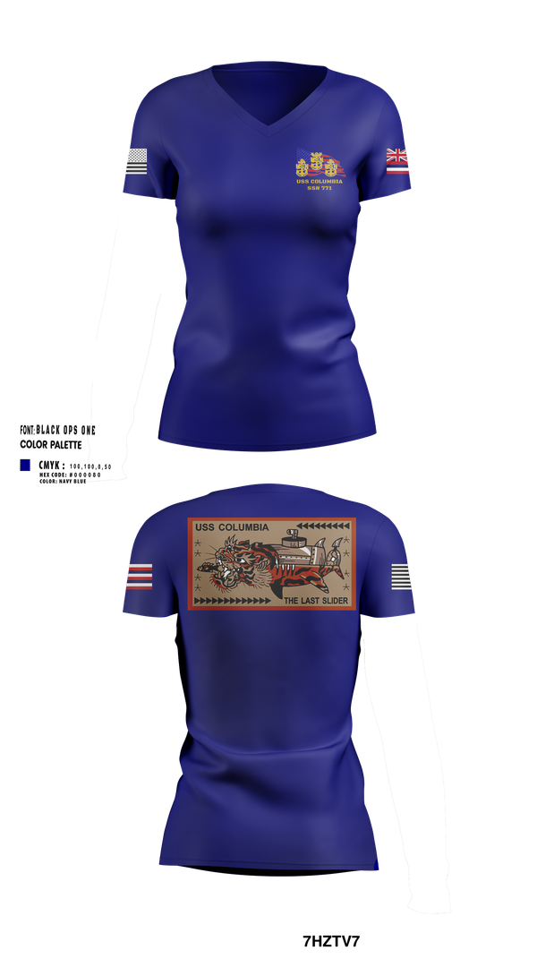 Womens Short Sleeve Vneck Shirt, USS Columbia, , Teamtime, Team time, sublimation, custom sports apparel, team uniforms, spirit wear, spiritwear, sports uniforms, custom shirts, team store, custom team store, fundraiser sports, apparel fundraiser