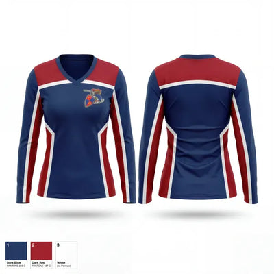 Capital District Sled Warriors 48094615 Women's Long Sleeve V-neck Shirt - 1