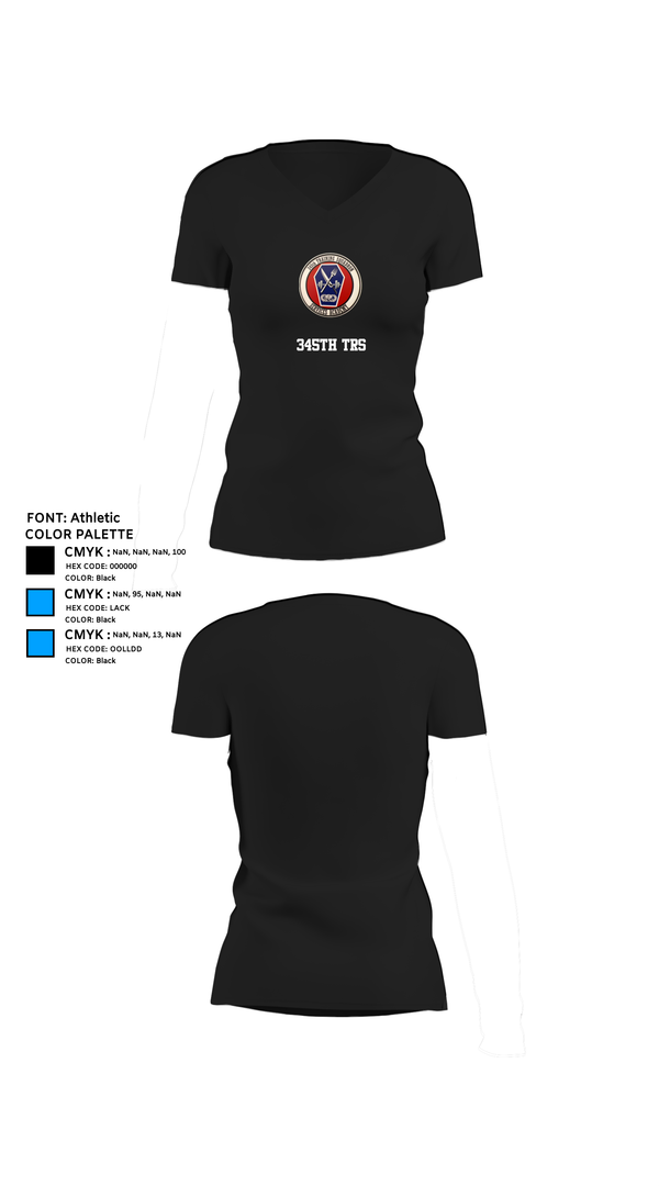 Womens Short Sleeve Vneck Shirt, 345th TRS, , Teamtime, Team time, sublimation, custom sports apparel, team uniforms, spirit wear, spiritwear, sports uniforms, custom shirts, team store, custom team store, fundraiser sports, apparel fundraiser