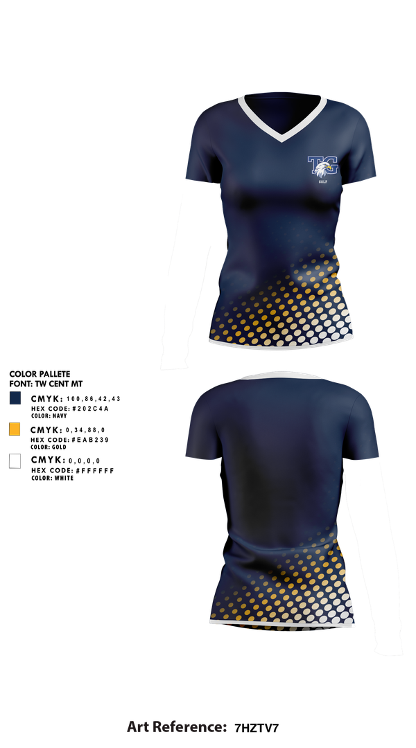 Womens Short Sleeve Vneck Shirt, Totino-Grace Golf, Golf, Teamtime, Team time, sublimation, custom sports apparel, team uniforms, spirit wear, spiritwear, sports uniforms, custom shirts, team store, custom team store, fundraiser sports, apparel fundraiser