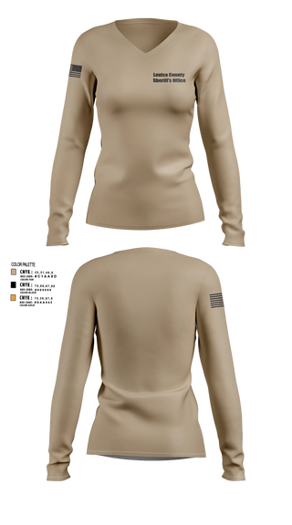 Womens Long Sleeve Vneck Shirt, Louisa County Sheriff's Office, Police, Teamtime, Team time, sublimation, custom sports apparel, team uniforms, spirit wear, spiritwear, sports uniforms, custom shirts, team store, custom team store, fundraiser sports, apparel fundraiser