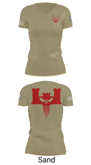 Womens Short Sleeve Vneck Shirt, B co 334th BEB, , Teamtime, Team time, sublimation, custom sports apparel, team uniforms, spirit wear, spiritwear, sports uniforms, custom shirts, team store, custom team store, fundraiser sports, apparel fundraiser