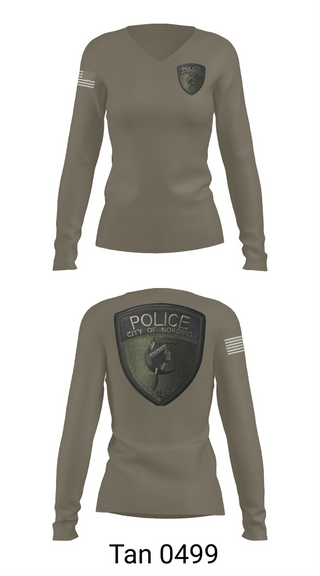 Womens Long Sleeve Vneck Shirt, NPD, Police, Teamtime, Team time, sublimation, custom sports apparel, team uniforms, spirit wear, spiritwear, sports uniforms, custom shirts, team store, custom team store, fundraiser sports, apparel fundraiser