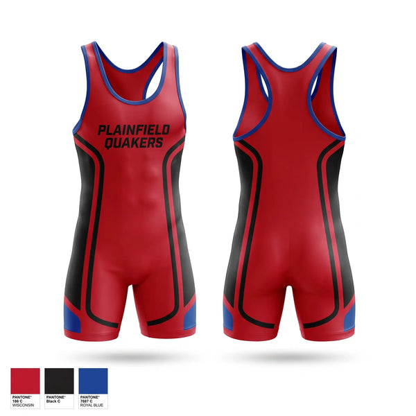 Wrestling Singlet, Plainfield Quakers, Wrestling, Teamtime, Team time, sublimation, custom sports apparel, team uniforms, spirit wear, spiritwear, sports uniforms, custom shirts, team store, custom team store, fundraiser sports, apparel fundraiser