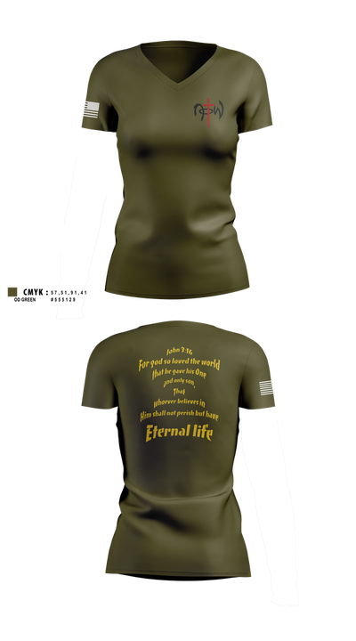 7th ESB 1478980 Women's Short Sleeve V-neck Shirt - 101