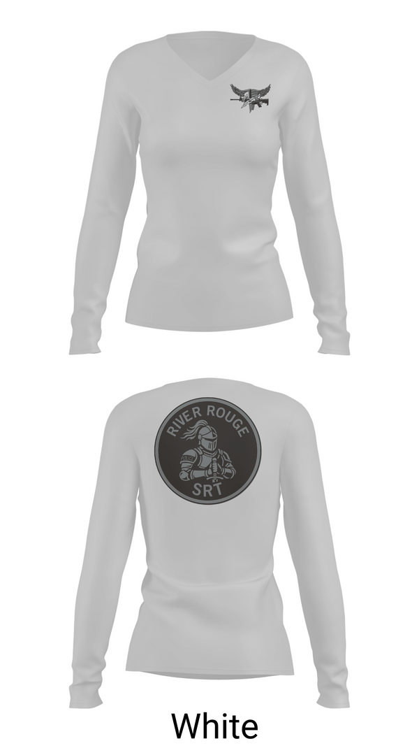 Womens Long Sleeve Vneck Shirt, River Rouge Police Special Response Team, Police, Teamtime, Team time, sublimation, custom sports apparel, team uniforms, spirit wear, spiritwear, sports uniforms, custom shirts, team store, custom team store, fundraiser sports, apparel fundraiser