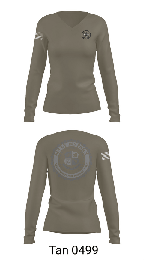 Womens Long Sleeve Vneck Shirt, NPU, Police, Teamtime, Team time, sublimation, custom sports apparel, team uniforms, spirit wear, spiritwear, sports uniforms, custom shirts, team store, custom team store, fundraiser sports, apparel fundraiser