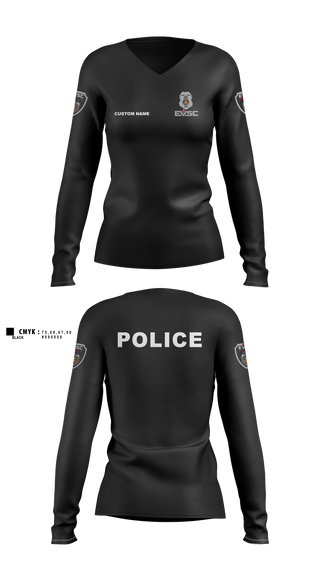 Womens Long Sleeve Vneck Shirt, team name, Police, Teamtime, Team time, sublimation, custom sports apparel, team uniforms, spirit wear, spiritwear, sports uniforms, custom shirts, team store, custom team store, fundraiser sports, apparel fundraiser