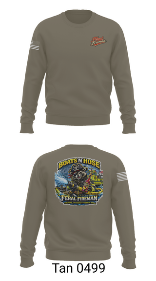Crew Neck Sweatshirt, Feral Fireman, Fire Department, Teamtime, Team time, sublimation, custom sports apparel, team uniforms, spirit wear, spiritwear, sports uniforms, custom shirts, team store, custom team store, fundraiser sports, apparel fundraiser