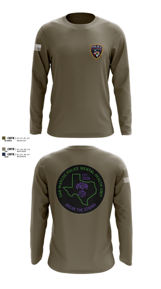 Long Sleeve Performance Shirt, SMPD Mental Health Unit, Police, Teamtime, Team time, sublimation, custom sports apparel, team uniforms, spirit wear, spiritwear, sports uniforms, custom shirts, team store, custom team store, fundraiser sports, apparel fundraiser