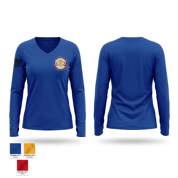 Womens Long Sleeve Vneck Shirt, Arkansas supreme court police, Police, Teamtime, Team time, sublimation, custom sports apparel, team uniforms, spirit wear, spiritwear, sports uniforms, custom shirts, team store, custom team store, fundraiser sports, apparel fundraiser