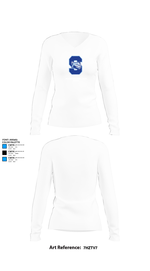 Womens Long Sleeve Vneck Shirt, Suffern High School Cross Country, Cross Country, Teamtime, Team time, sublimation, custom sports apparel, team uniforms, spirit wear, spiritwear, sports uniforms, custom shirts, team store, custom team store, fundraiser sports, apparel fundraiser