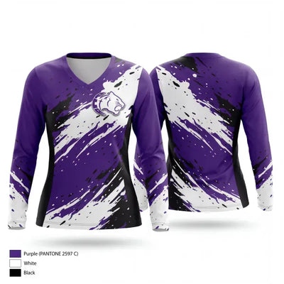Prattville Christian Academy Track & Field 50195356 Women's Long Sleeve V-neck Shirt - 1
