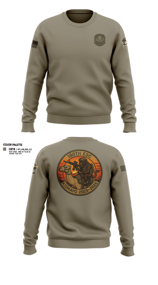 Crew Neck Sweatshirt, 180th ESC Kismayo, Army, Teamtime, Team time, sublimation, custom sports apparel, team uniforms, spirit wear, spiritwear, sports uniforms, custom shirts, team store, custom team store, fundraiser sports, apparel fundraiser