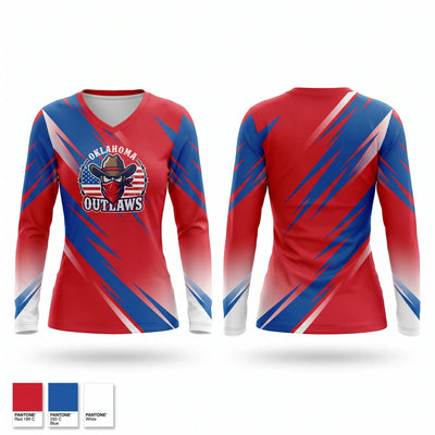 Outlaws 42270143 Women's Long Sleeve V-neck Shirt - 1