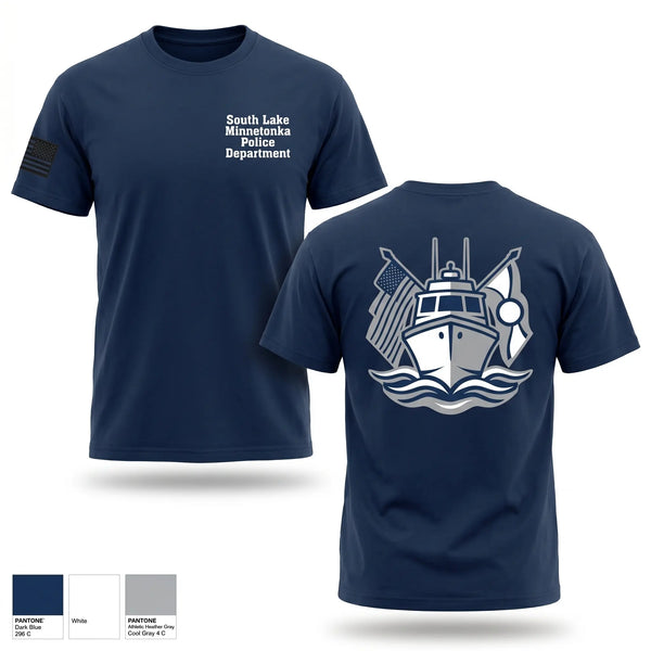 Old School Cotton Feel Shirt, South Lake Minnetonka Police Department, Police, Teamtime, Team time, sublimation, custom sports apparel, team uniforms, spirit wear, spiritwear, sports uniforms, custom shirts, team store, custom team store, fundraiser sports, apparel fundraiser