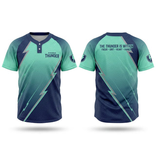 Two Button Softball Jersey, Shore ThunderWicked Woman Welding, Softball, Teamtime, Team time, sublimation, custom sports apparel, team uniforms, spirit wear, spiritwear, sports uniforms, custom shirts, team store, custom team store, fundraiser sports, apparel fundraiser